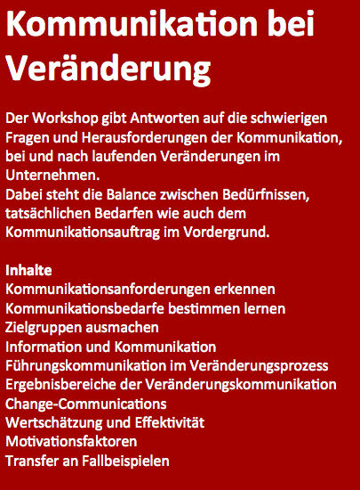 Kommunikation bei Veränderungen